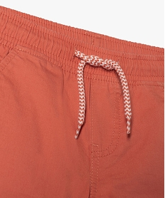 pantalon garcon en toile avec taille et chevilles elastiquees rougeJ941501_2