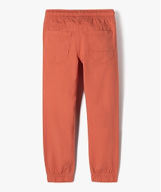 pantalon garcon en toile avec taille et chevilles elastiquees rouge pantalonsJ941501_3