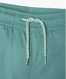 pantalon garcon en toile avec taille et chevilles elastiquees vertJ941601_2