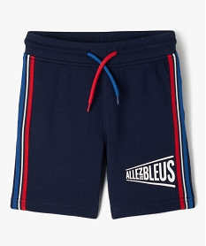 GEMO Short en maille avec bandes tricolores garçon - Allez les bleus navy