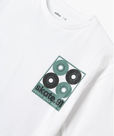 tee-shirt a manches courtes inscriptions skate garcon blancJ974301_4