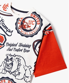 tee-shirt manches courtes imprime football americain garcon - camps united blanc tee-shirtsJ976401_3