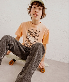 tee-shirt manches courtes imprime skate garcon orangeJ977201_1