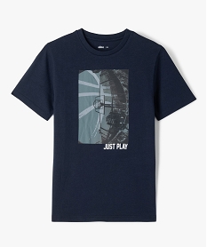 tee-shirt manches courtes imprime skate garcon bleuJ977501_1