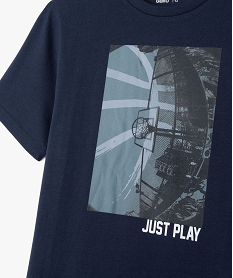 tee-shirt manches courtes imprime skate garcon bleu tee-shirtsJ977501_2