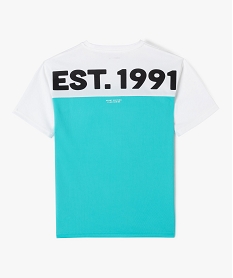 tee-shirt de sport bicolore a manches courtes garcon blancJ978801_3