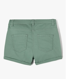 short en coton stretch avec revers fille vert shortsJ985401_3