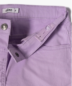 short en coton stretch avec revers fille violet shortsJ985501_2