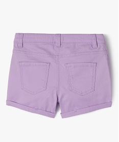 short en coton stretch avec revers fille violet shortsJ985501_3