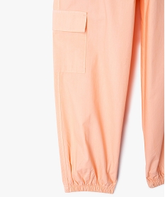 pantalon cargo parachute en toile fine fille orange pantalonsJ993001_2