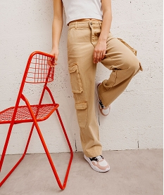 GEMO Pantalon baggy en toile denim fille - Camps United Beige