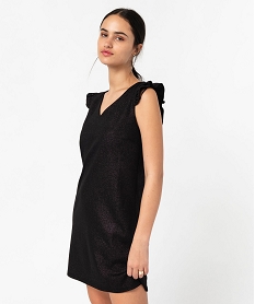 GEMO Robe de soirée pailletée avec dos ouvert femme Noir