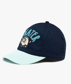 GEMO Casquette bicolore à motif skate brodé garçon Bleu