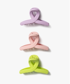 GEMO Pince crabe pour les cheveux fille (lot de 3) Violet