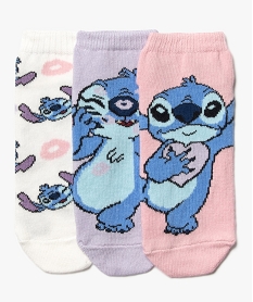 GEMO Chaussettes ultra courtes imprimées fille - Disney Stitch (lot de 3) rose standard