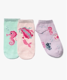 GEMO Chaussettes ultra coutes imprimées et pailletées fille (lot de 3) rose standard