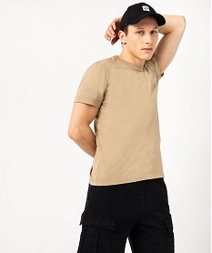 GEMO Tee-shirt à manches courtes uni homme Beige