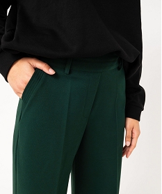 pantalon large en maille fluide extensible femme vert pantalonsK098301_2