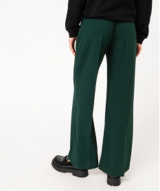 pantalon large en maille fluide extensible femme vert pantalonsK098301_3