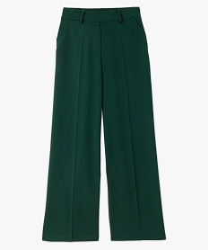 pantalon large en maille fluide extensible femme vert pantalonsK098301_4