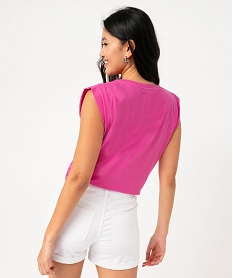 tee-shirt manches courtes loose avec imprime brillant femme rose t-shirts manches courtesK101001_3