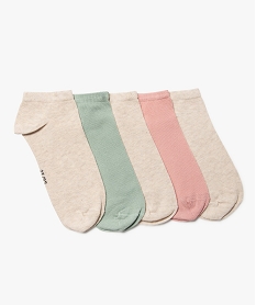 GEMO Chaussettes femme ultra courtes unies (lot de 5) orange chine