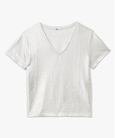 tee-shirt manches courtes col v a paillettes femme gris t-shirts manches courtesK103801_4