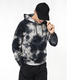 sweat a capuche tie-and-dye homme noirK106301_1