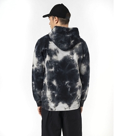 sweat a capuche tie-and-dye homme noirK106301_3