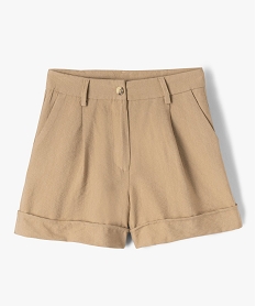 GEMO Short ample à revers en viscose femme Beige