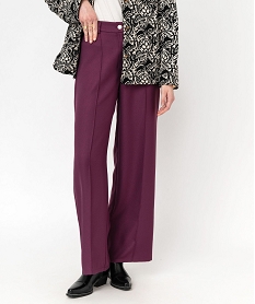 GEMO Pantalon large en maille texturée satinée femme Violet