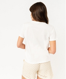tee-shirt manches courtes avec gilet sans manches effet 2-en-1 femme beige t-shirts manches courtesK120001_3