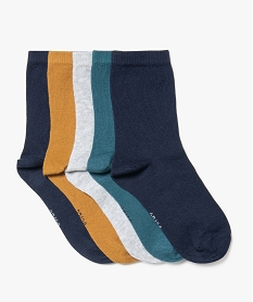 GEMO Chaussettes hautes coloris uni garçon (lot de 5) Multicolore