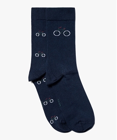 chaussettes hautes a motif velos homme (lot de 2) bleuK136801_1