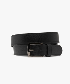 GEMO Ceinture dessus cuir grainé avec grosse boucle rectangle homme noir standard