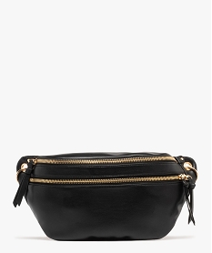 GEMO Sac banane multipoche en cuir imitation et détails dorés femme noir standard