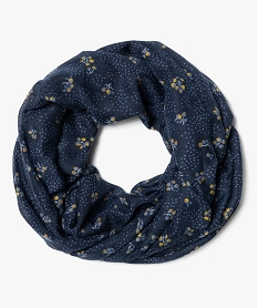 foulard forme snood fleuri fille bleuK141501_1