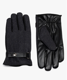 GEMO Gants tactiles bi-matière doublure chaude homme noir standard