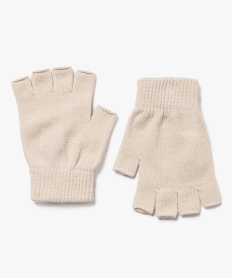 GEMO Gants mitaines en maille fine femme beige chine