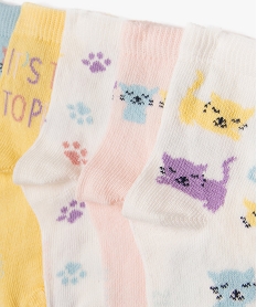 chaussettes hautes imprimees chats bebe (lot de 5) rose standard chaussettesK157501_2