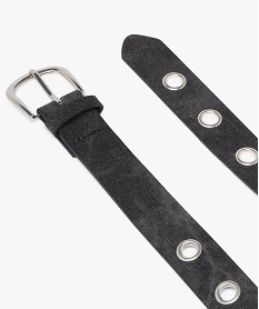 ceinture aspect denim avec oeillets metalliques femme noir standardK158001_2