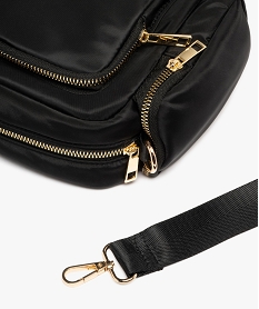 sac besace compact multipoche en satin femme noir standard sacs bandouliereK158101_4