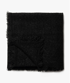 GEMO Foulard carré en maille texturée unie femme noir standard