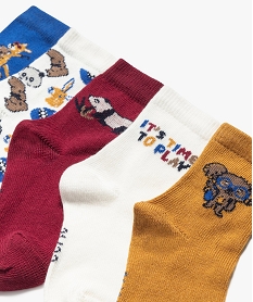 chaussettes hautes a motifs animaux bebe garcon (lot de 5) bleu standardK158701_2
