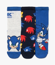 GEMO Chaussettes à motifs hérissons garçon (lot de 3)- Sonic The Hedgehog bleu standard