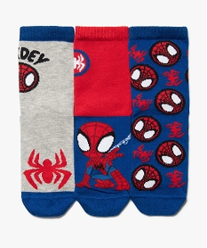 GEMO Chaussettes tige haute imprimée Spiderman garçon - Marvel (lot de 3) Bleu