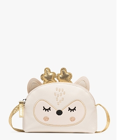 GEMO Sac bandoulière compact à détails dorés fille beige standard