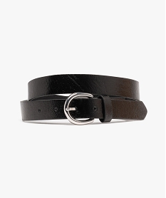 GEMO Ceinture vernie grainée avec boucle argentée fille Noir