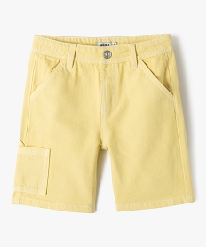 bermuda en jean colore a poche laterale garcon jauneK170301_1