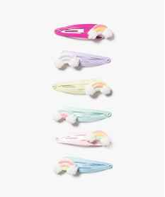 GEMO Barrettes à clipper motif arc-en-ciel fille (lot de Multicolore